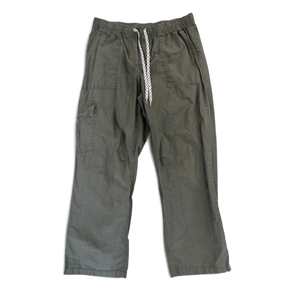 Aerie Womens Cargo Pants Olive Green Elastic Waist Cotton Utility Medium
